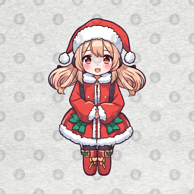 Cute blonde christmas girl by InkPulse